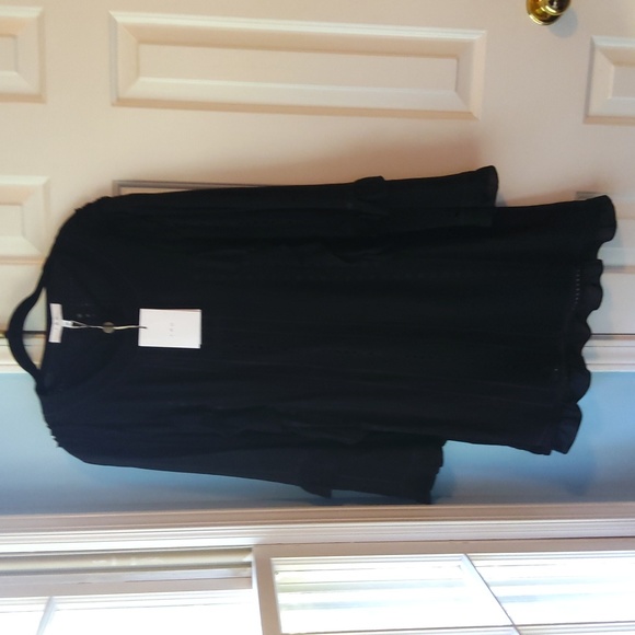 IRO💥New💥Black Long-sleeve Dress with Eyelet Detail - Picture 7 of 12